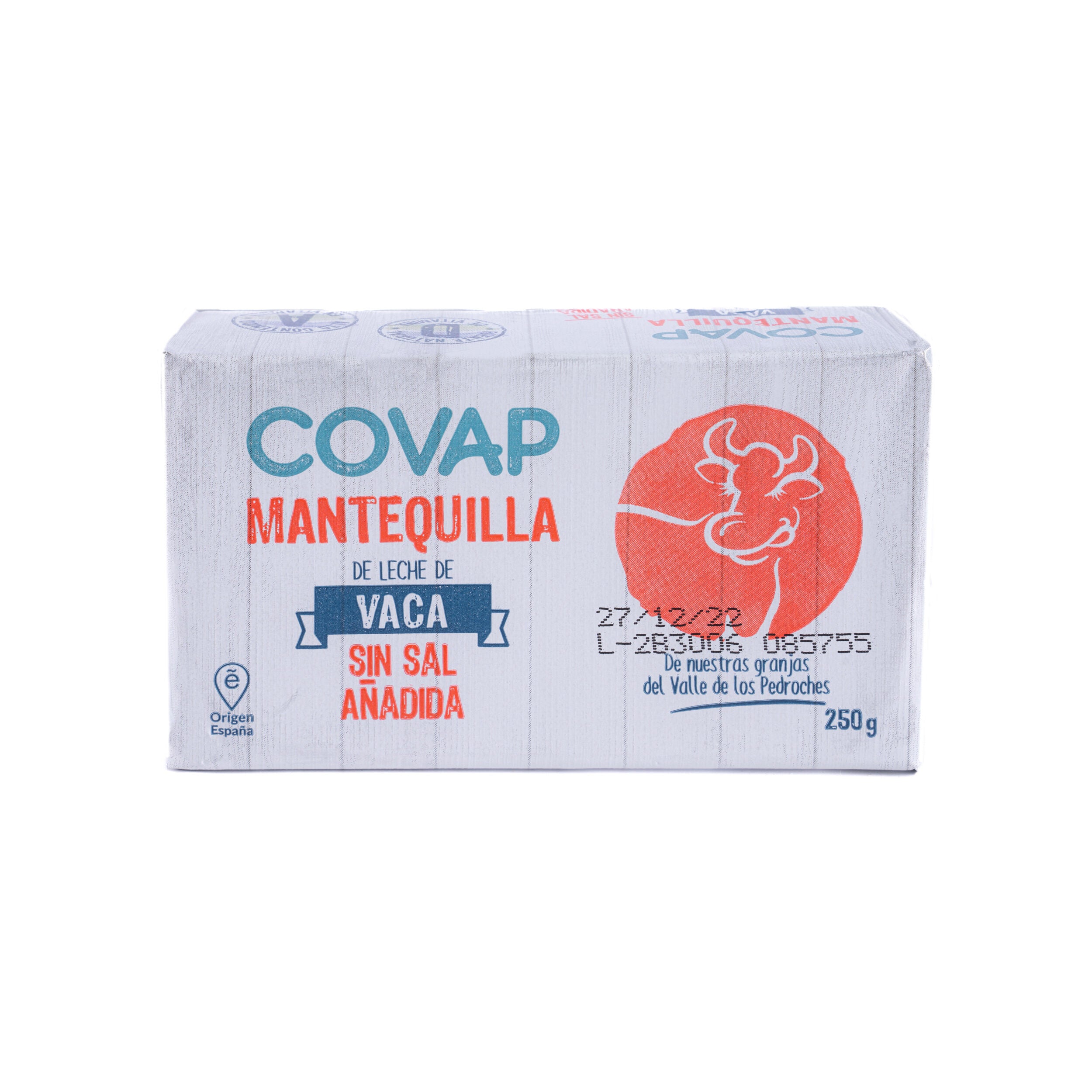 Mantequilla vaca s/sal pastilla Covap 250gr