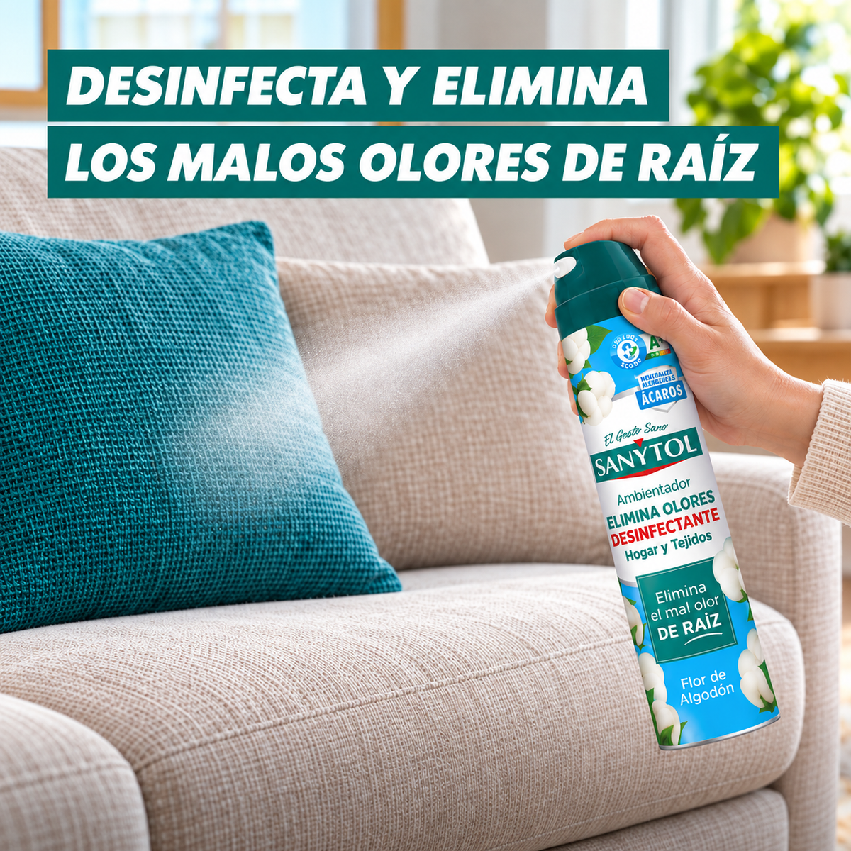 Ambientador aerosol desinfect tejidos hogar Sanytol 250g