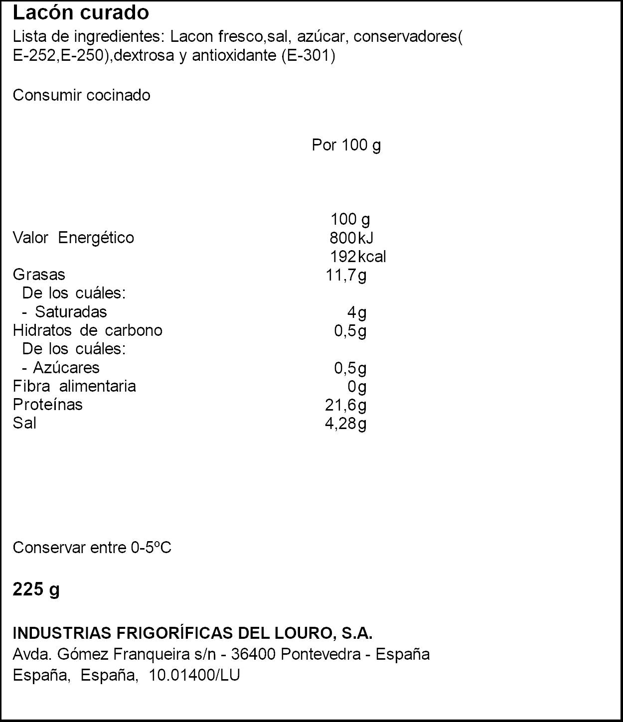 Lacón curado listo cocinar Coren 380g