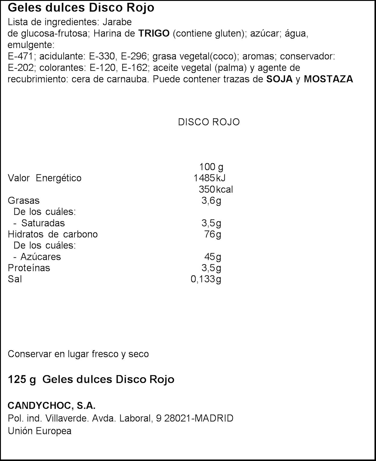 Regaliz disco rojo Miguelañez 125g