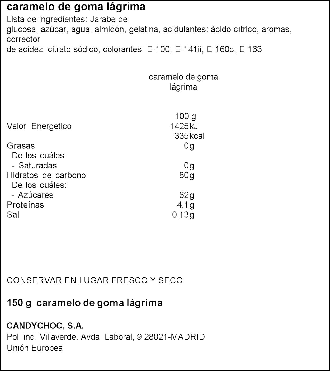 Gominolas lagrimas Miguelañez 150g