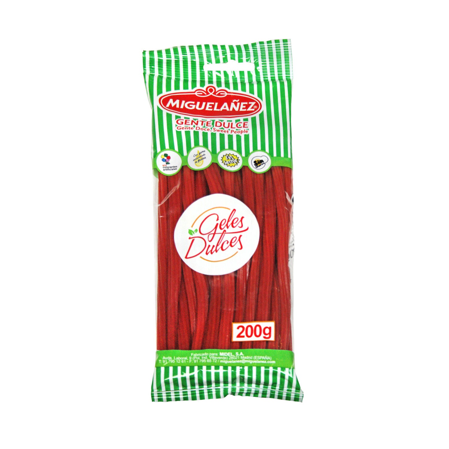 Regaliz torcido fresa Miguelañez 200g