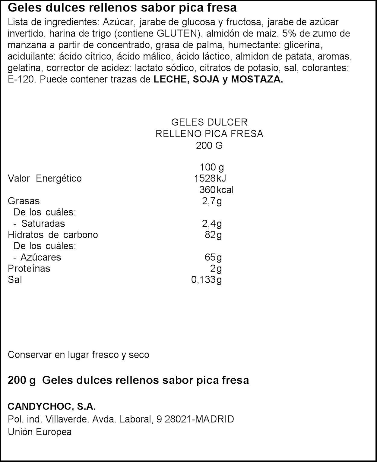 Regaliz fresa pica pica Miguelañez 200g
