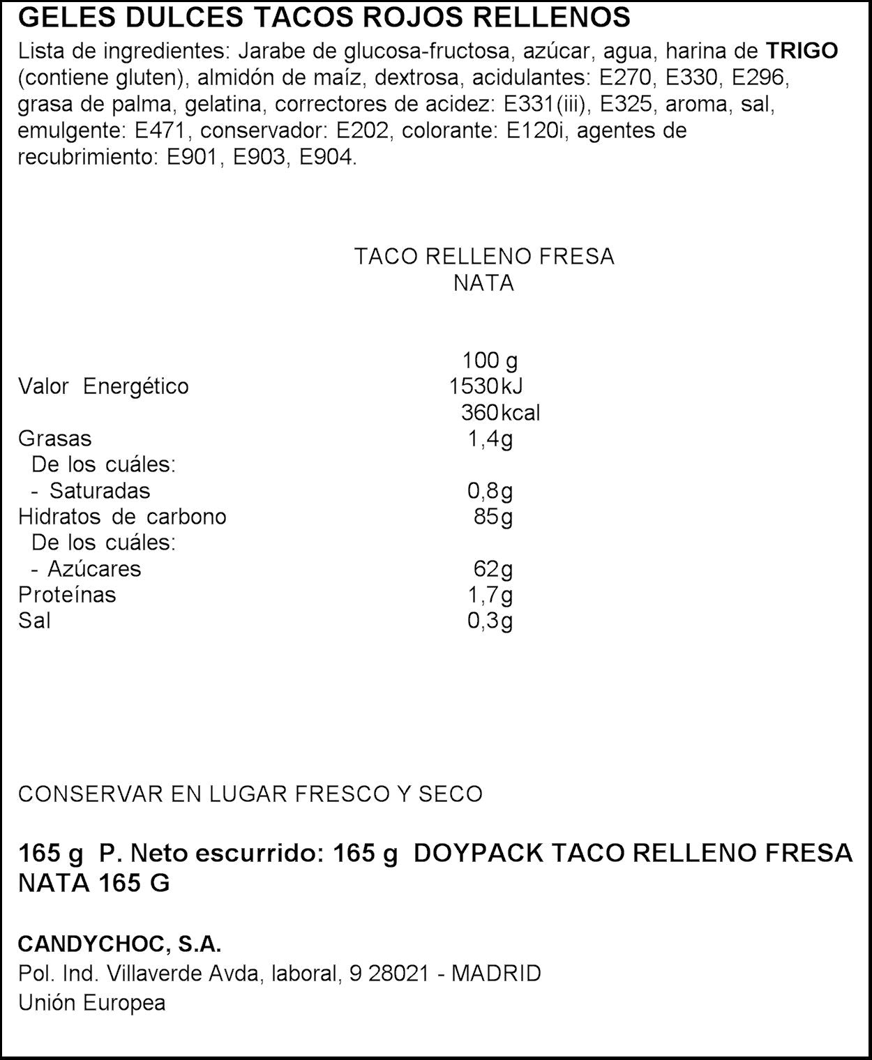 Regaliz fresa y nata taco Miguelañez 165g