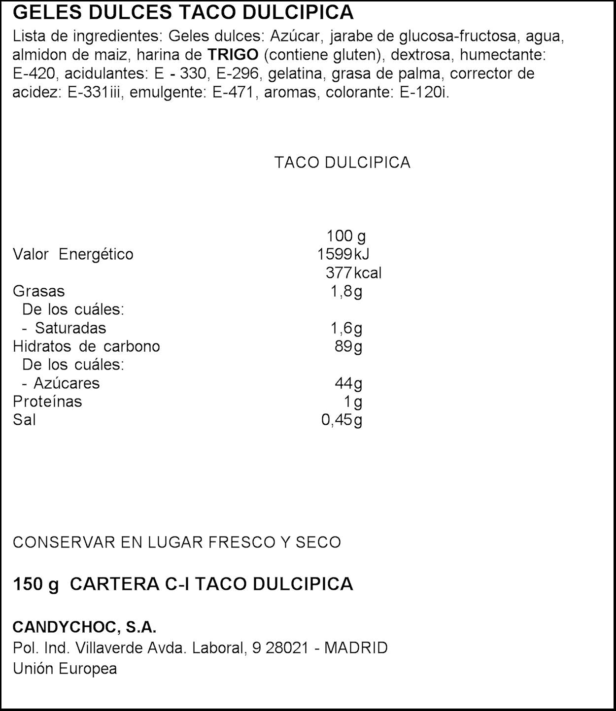 Regaliz taco pica Miguelañez 150g