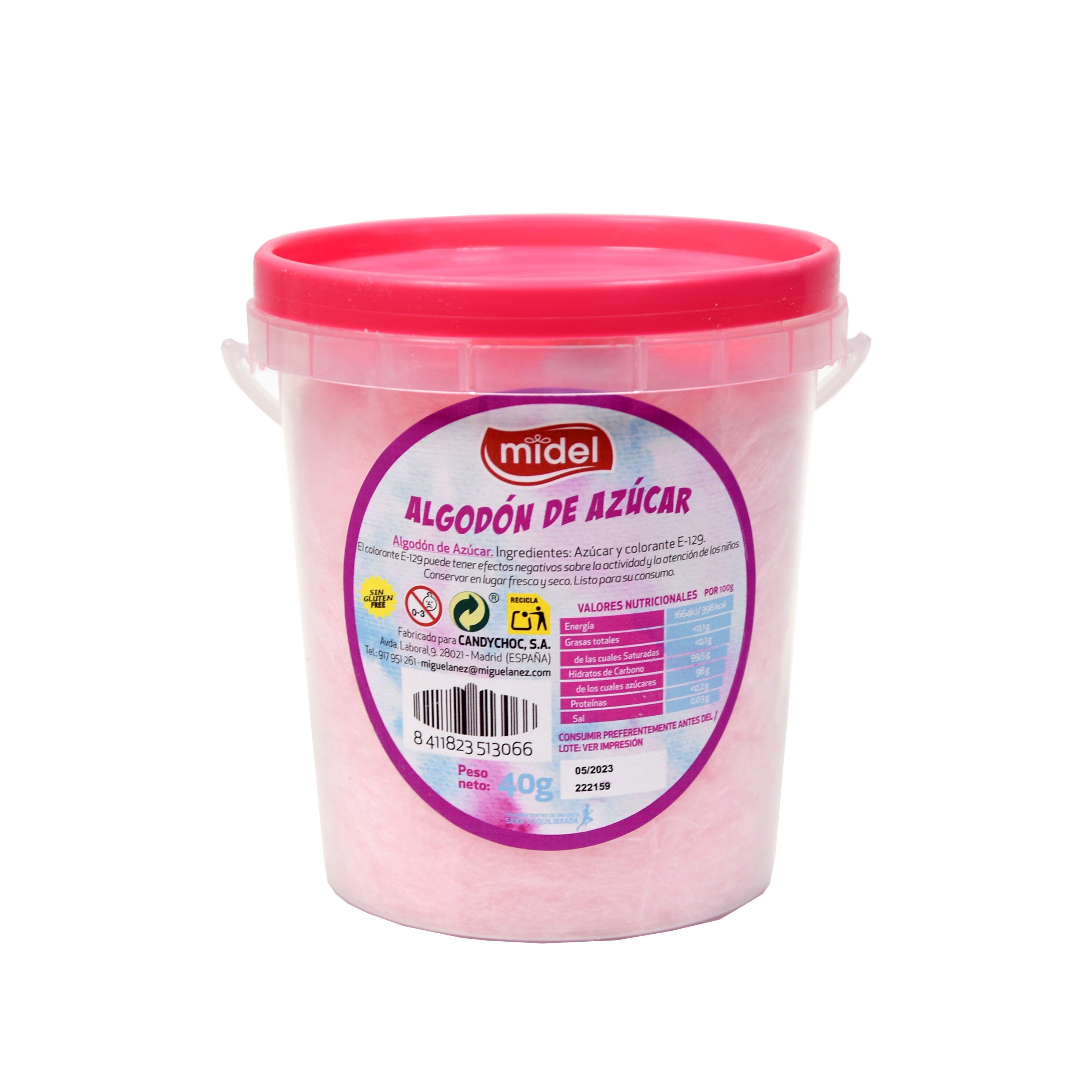 Vaso de algodon azucar miguelañez 40g