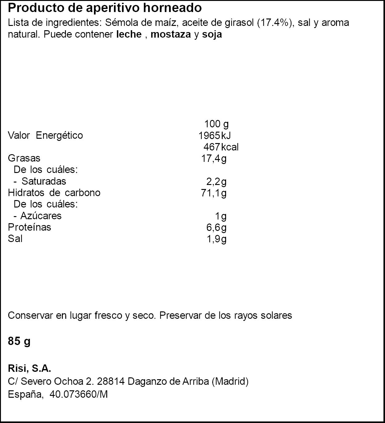 Gusanitos blanco Risi 85g