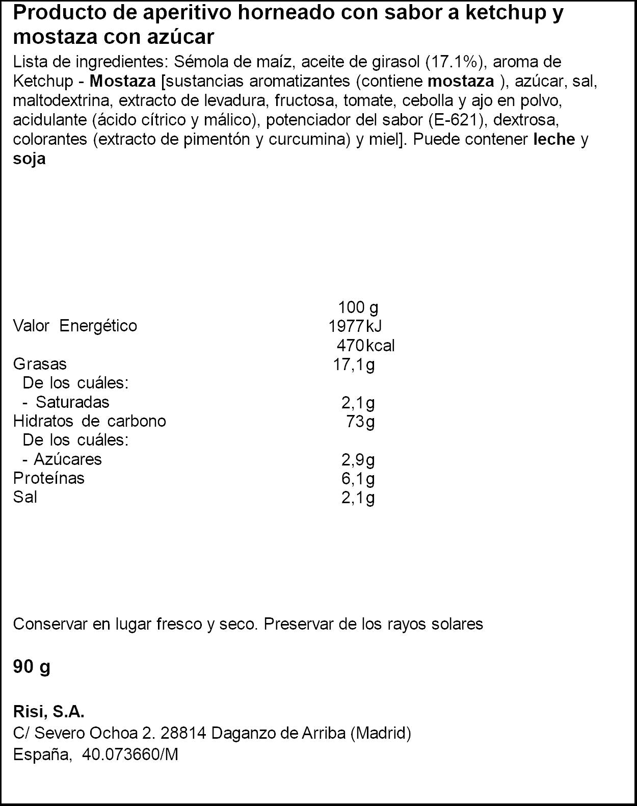 Palomitas ketchup-mostaza Risi 90g