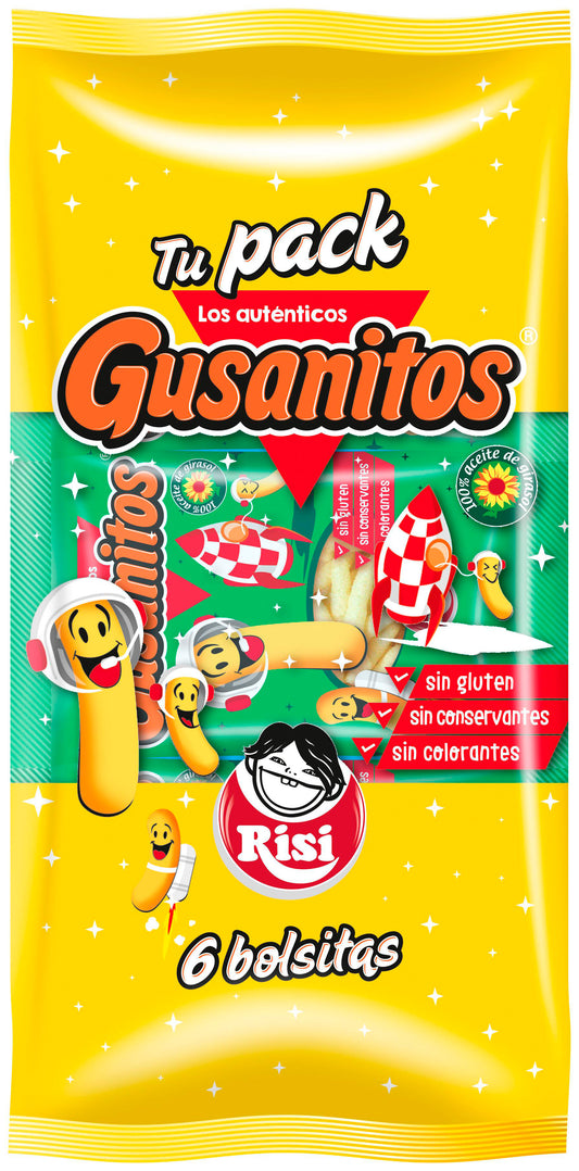 Snacks gusanitos tu pack Risi p6 18g/u La Despensa
