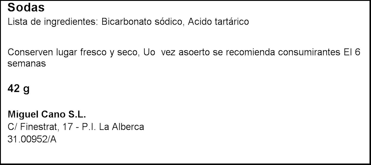 Levadura gasificante el Vesubio 42g