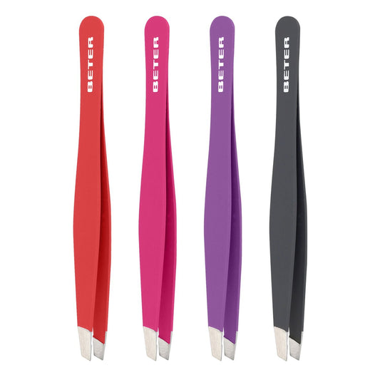 Pinza de depilar punta oblicua soft touch Beter 9.3cm La Despensa