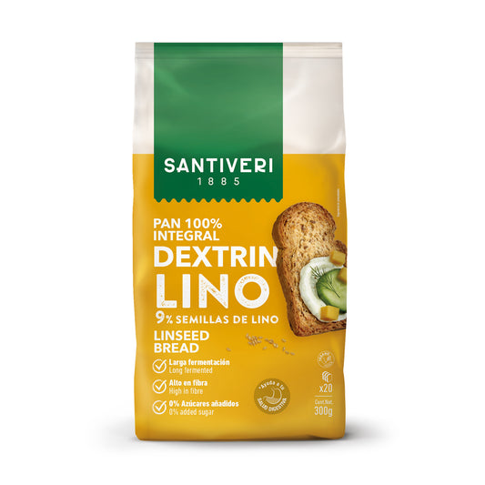 Pan tostado 100% int dextrin c/lino Santiveri 300g La Despensa