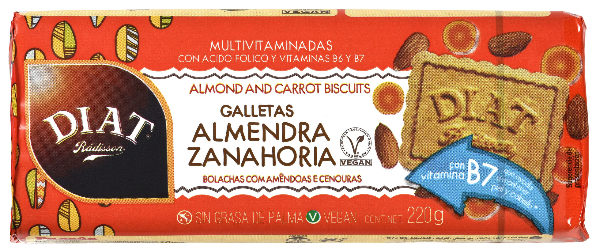 Galletas c/ almendra y zanahoria Diet radisson 220g
