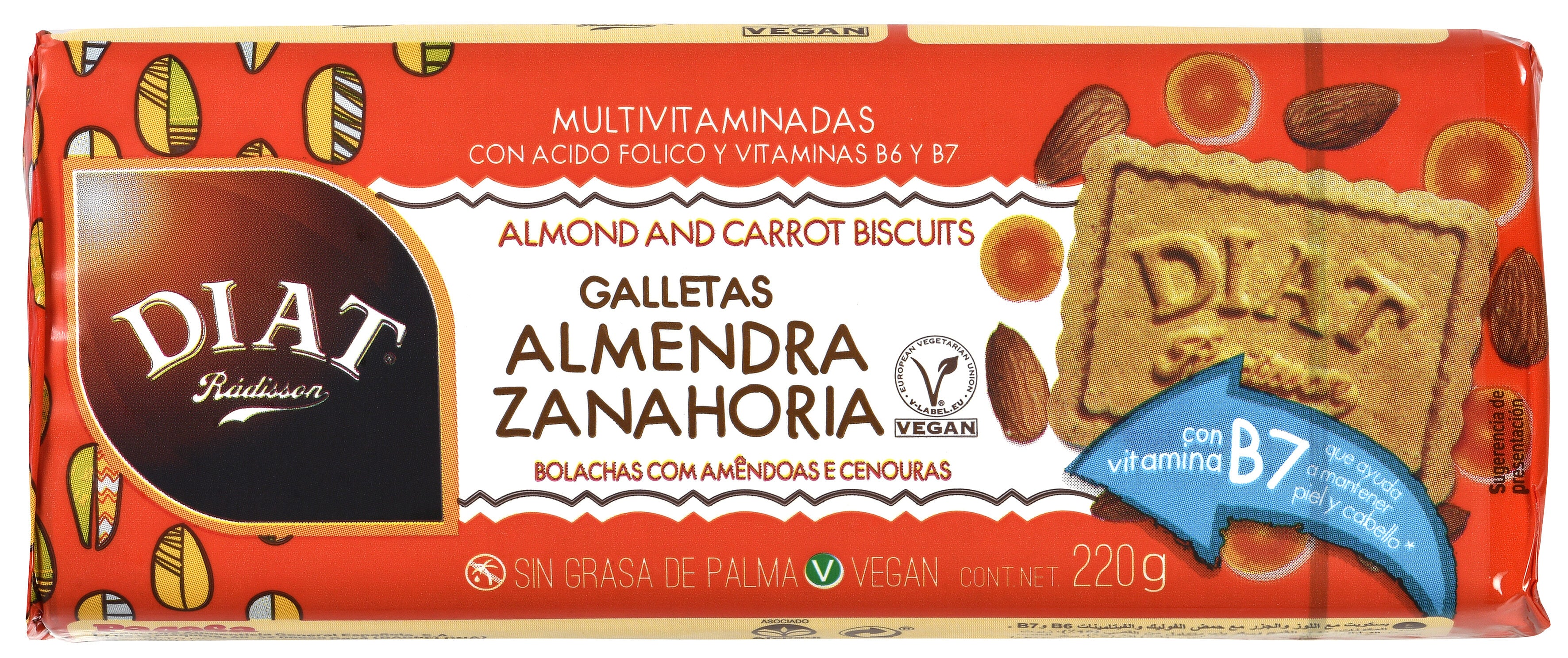 Galletas c/ almendra y zanahoria Diet radisson 220g