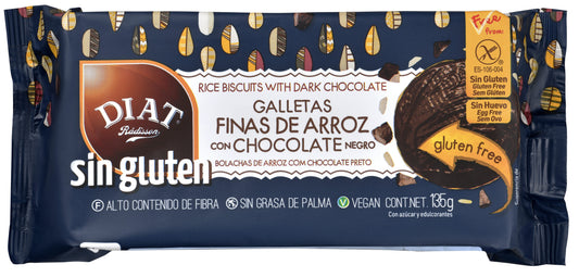 Galleta arroz choco negro s/gluten Diet radisson 135g La Despensa