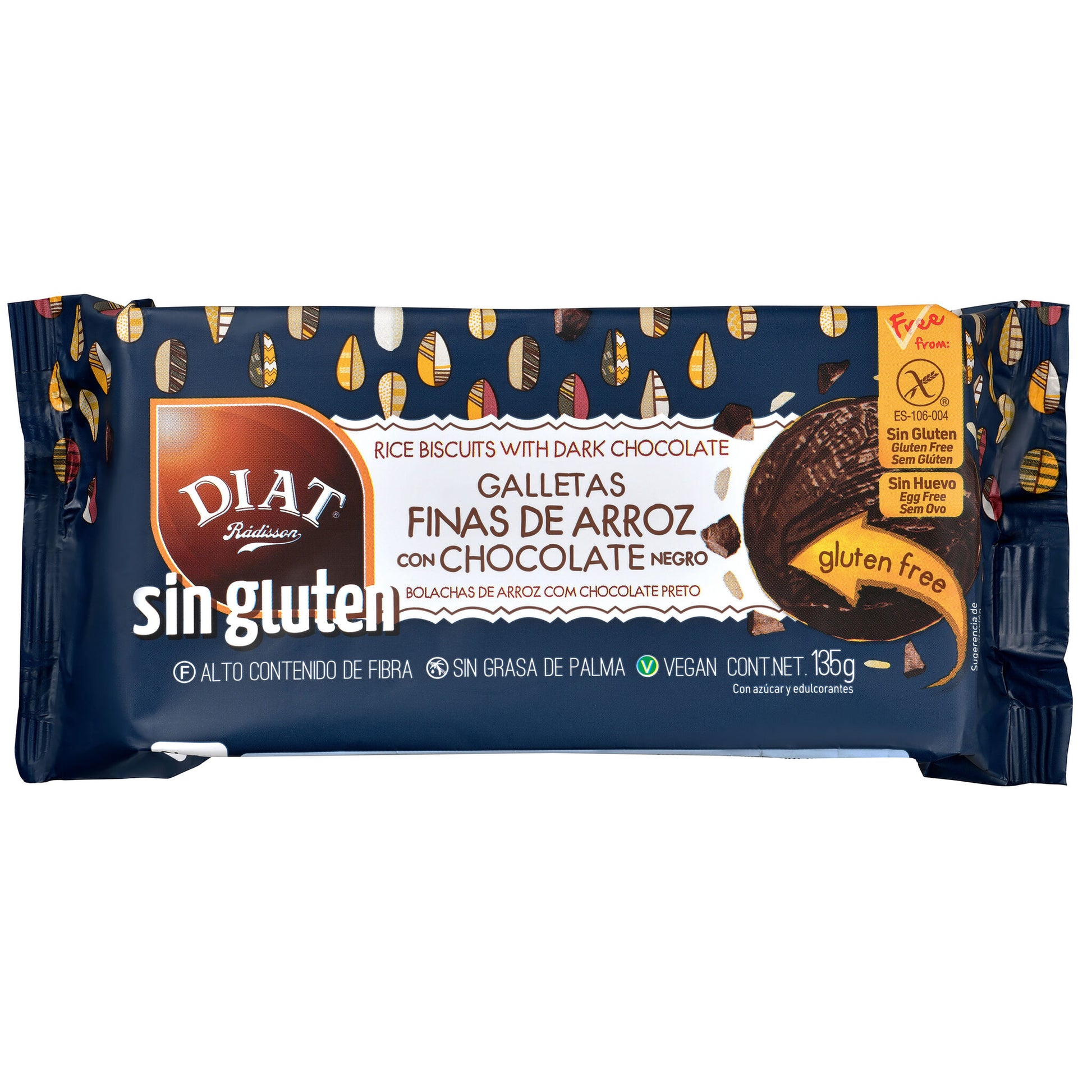 Galleta arroz choco negro s/gluten Diet radisson 135g