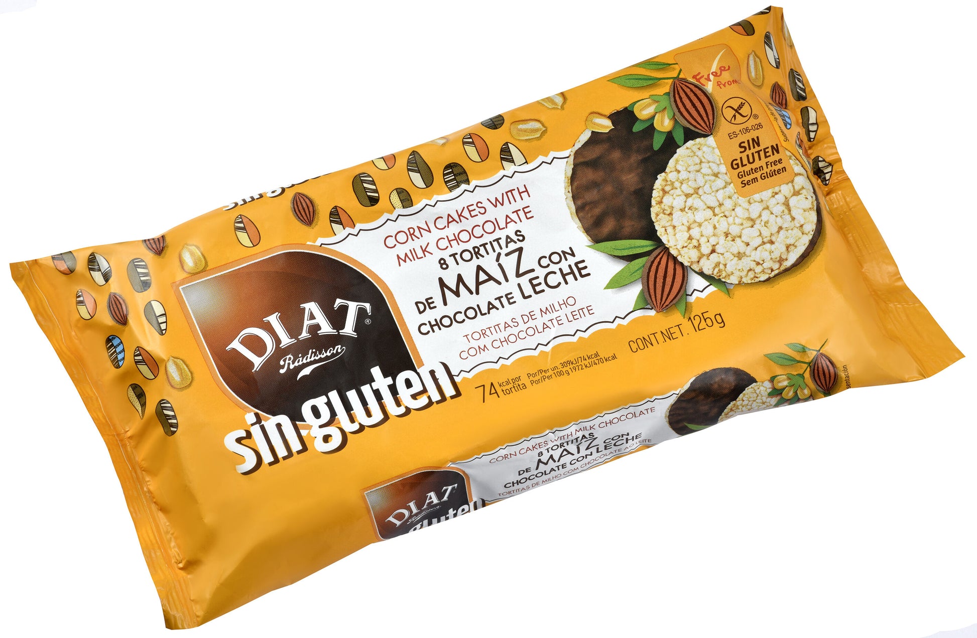 Tortita maiz choco leche s/gluten Diet radisson 125g