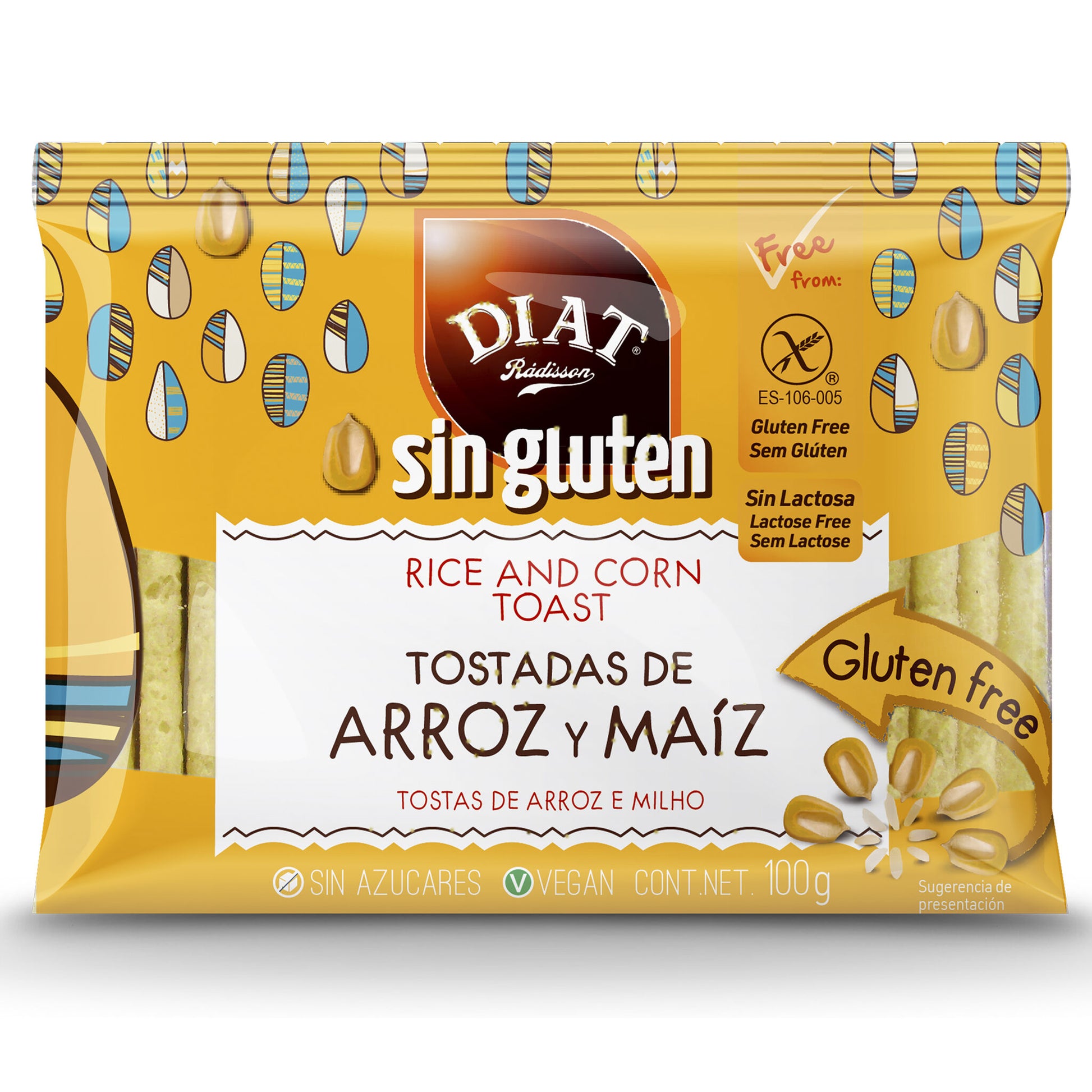 Tostadas arroz y maiz s/gluten Diet radisson 100g