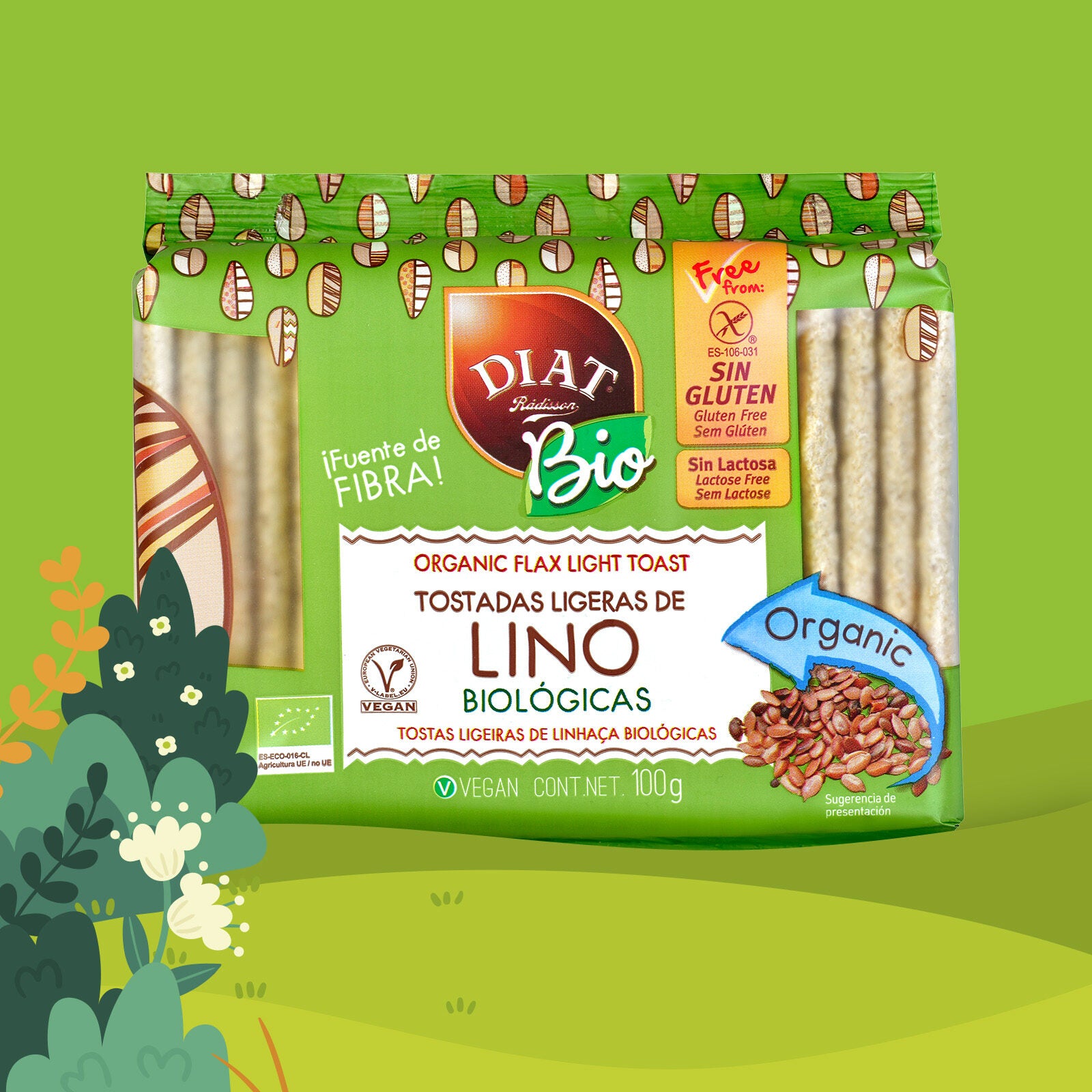 Tostada ligera lino s/gluten bio Diet radisson 100g