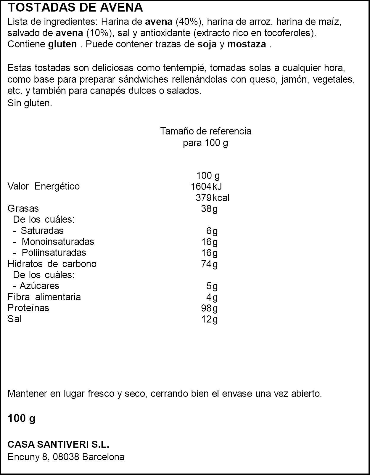 Tostadas avena Diet radisson 100g