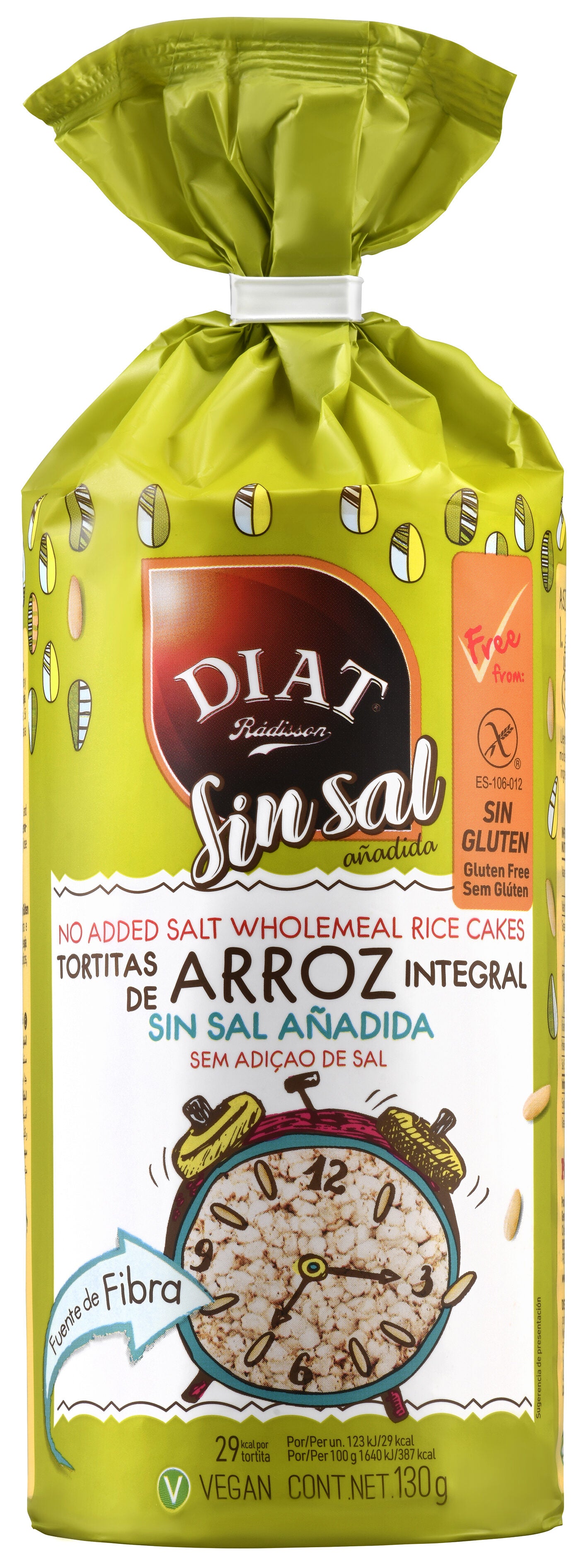 Tortita arroz integral s/sal s/gluten Diet radisson 130g