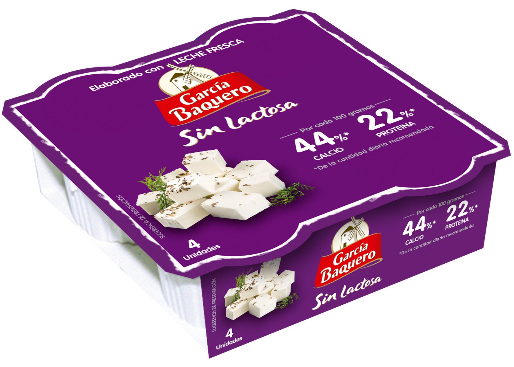 Queso fresco natural s/lactosa García baquero p4 60g/u
