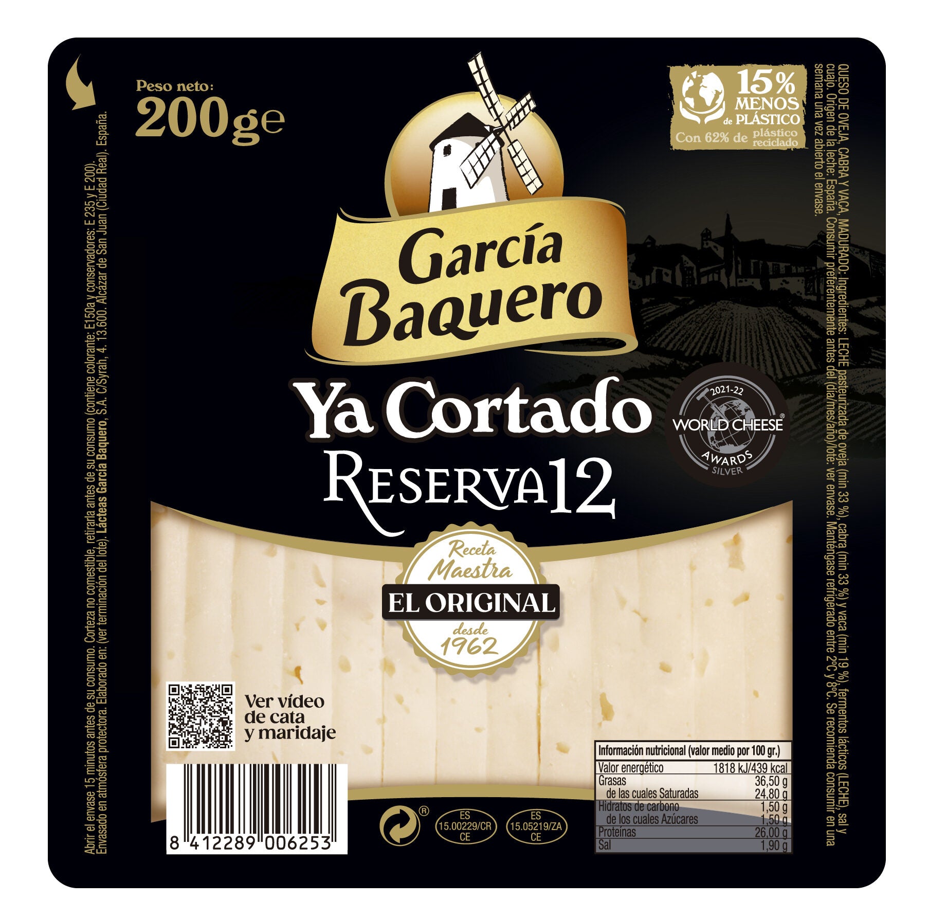 Queso reserva cortado cuña García baquero 200g
