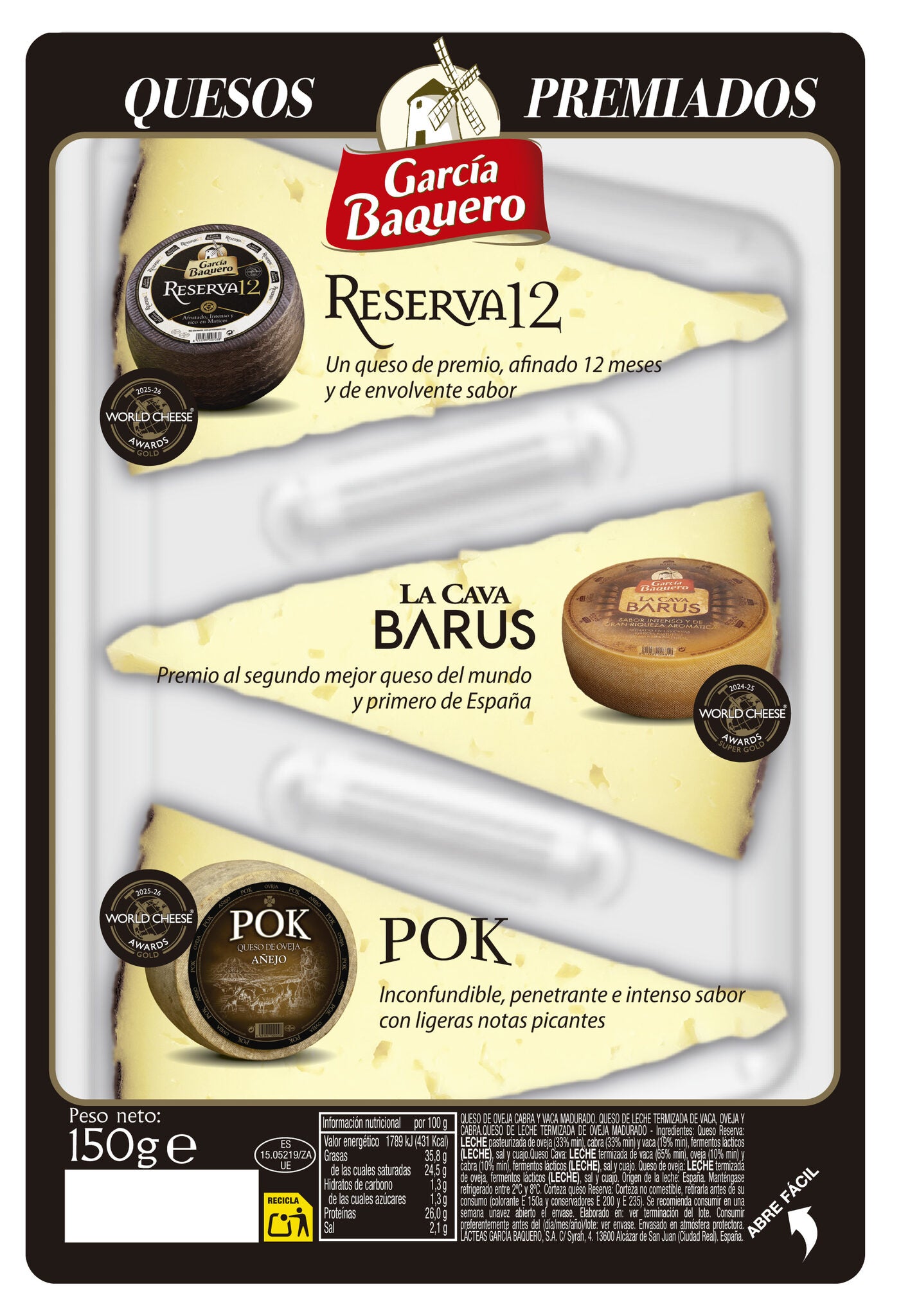 Tabla de queso selección gourmet García Baquero 150g