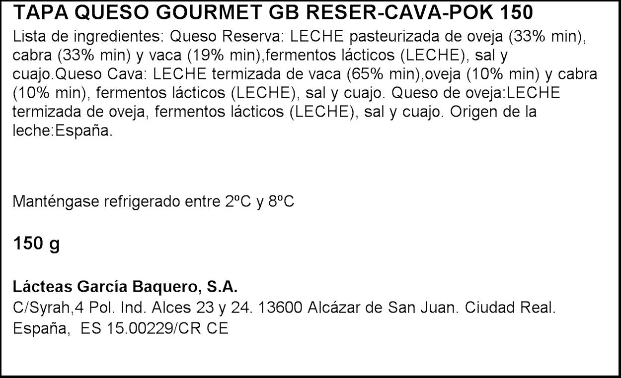 Tabla de queso selección gourmet García Baquero 150g