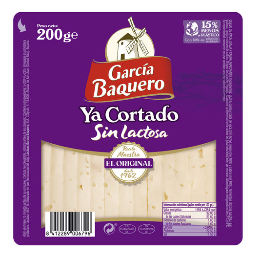 Queso tierno s/lactosa cortado cuña García baquero 200g La Despensa