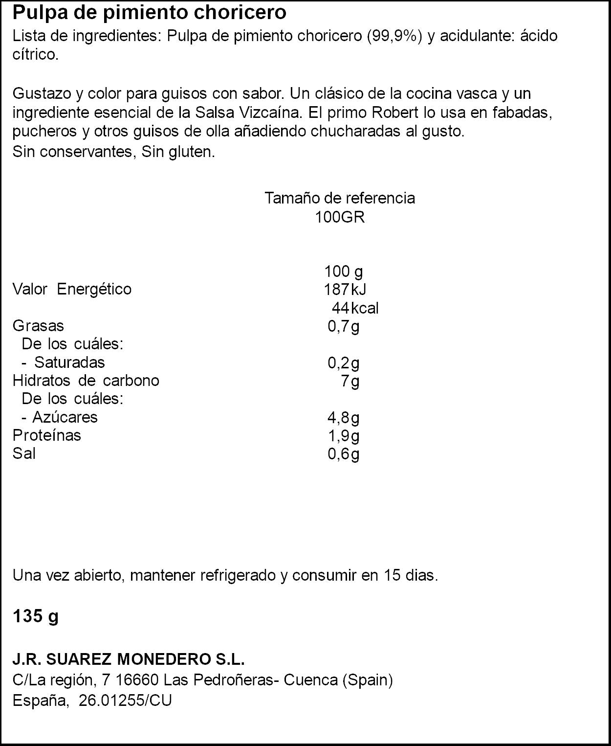 Pimiento choricero 135g