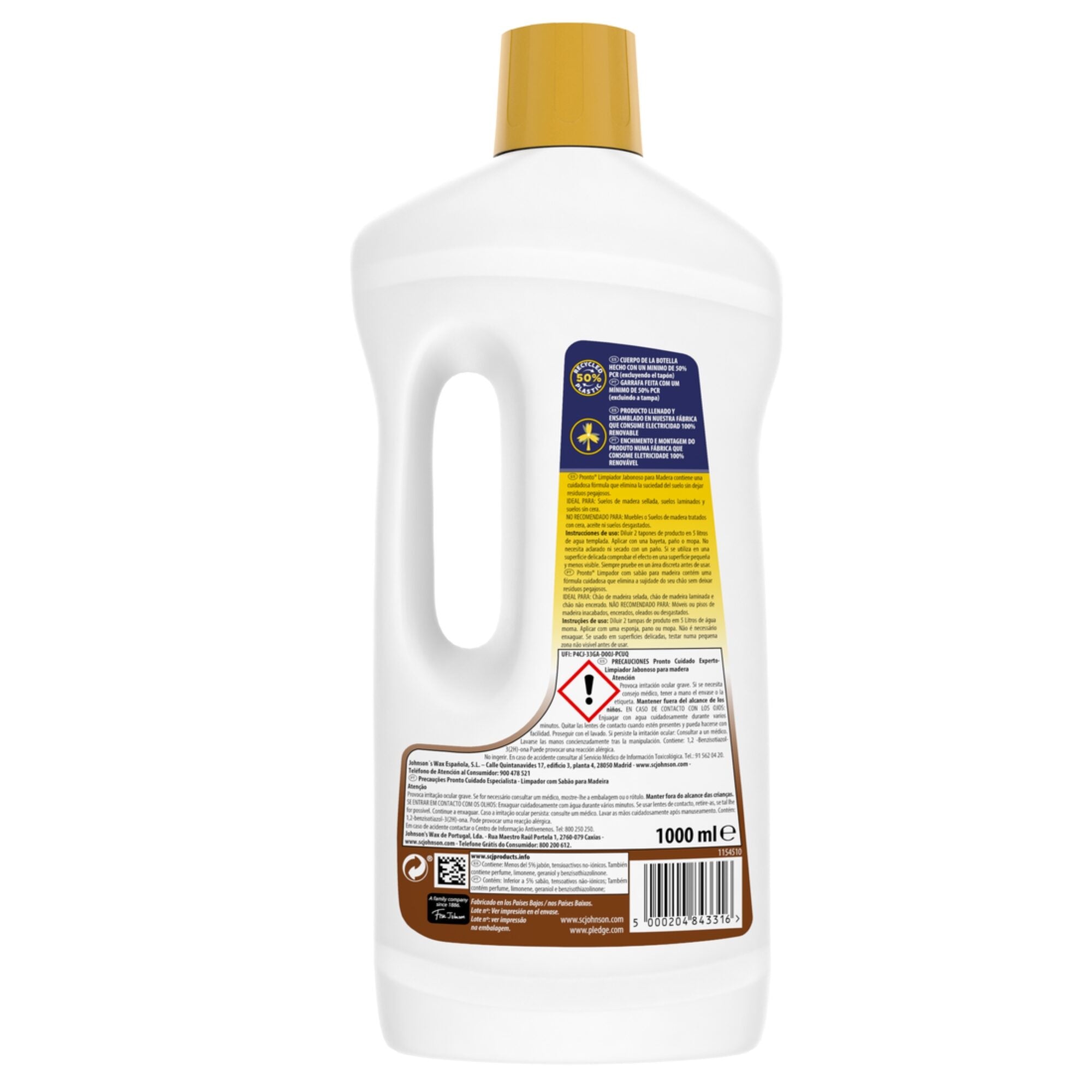 Limpiador madera jabonoso Pronto 1l