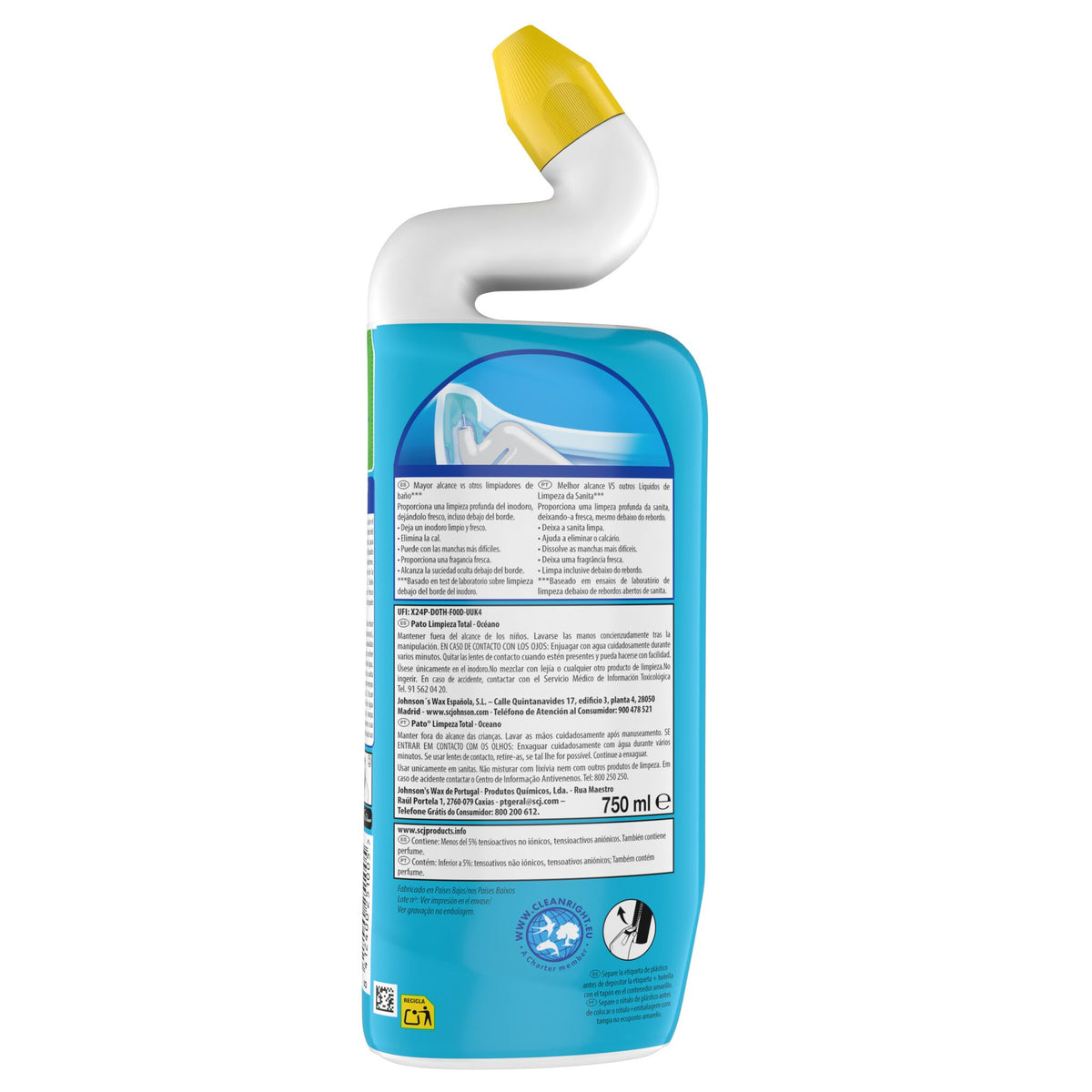Limpiador wc gel espuma oceano Pato wc 750ml