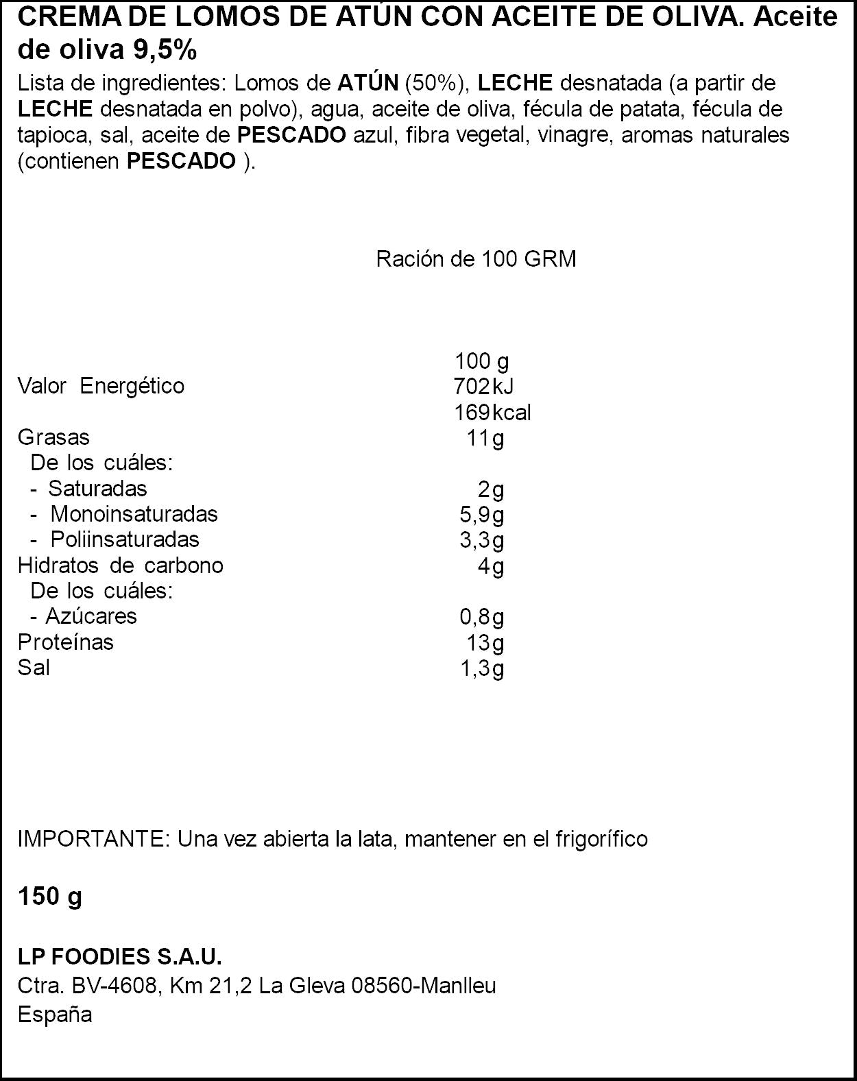 Paté atún aceite de oliva La piara p2 75g/u