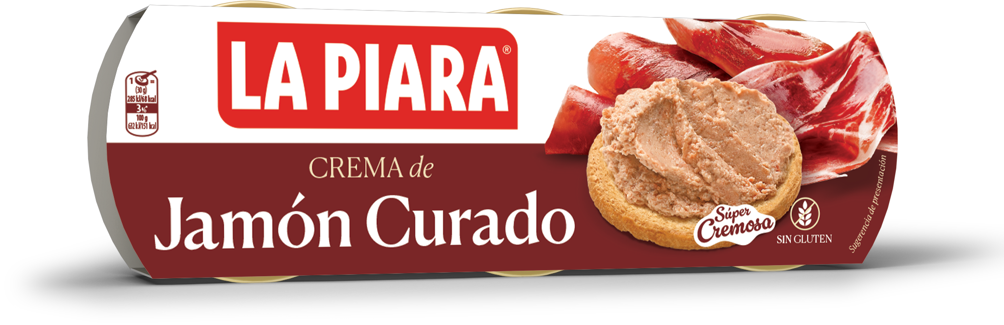 Crema jamon curado La piara p3x75g