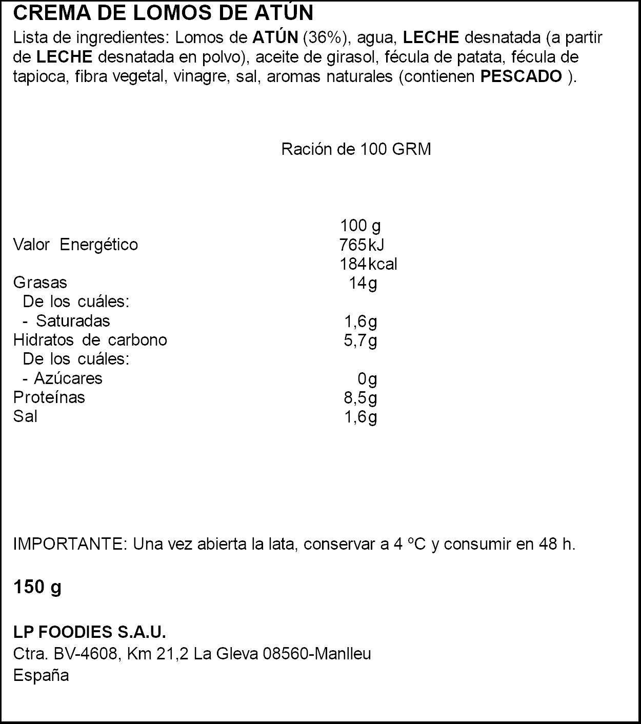 Crema atun suave La piara p2x75g