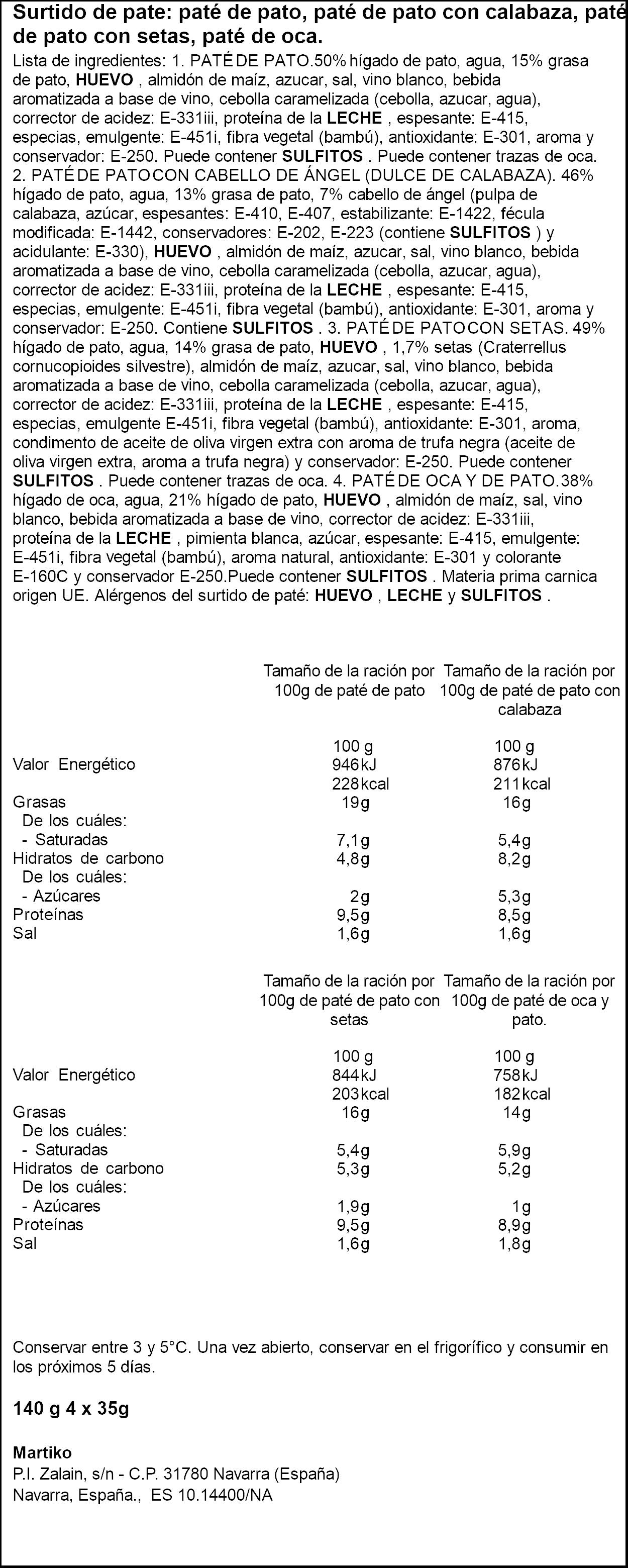 Surtido paté  Martiko p4 35g/u