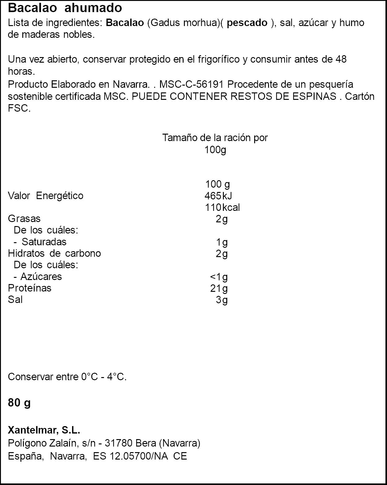 Bacalao noruego ahumado Martiko 80g