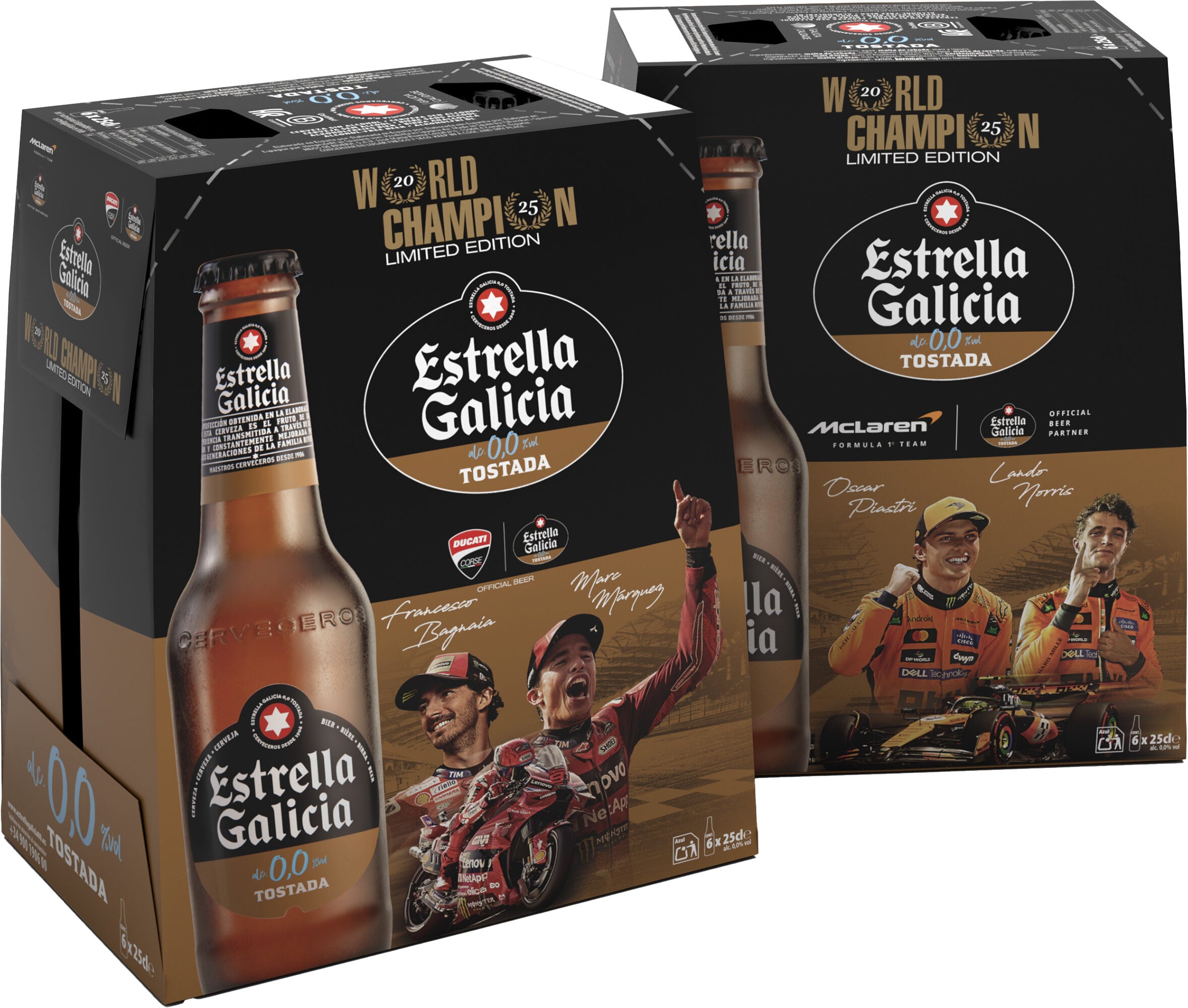 Cerveza 0.0 tostada cristal Estrell Galic p6 250ml/u