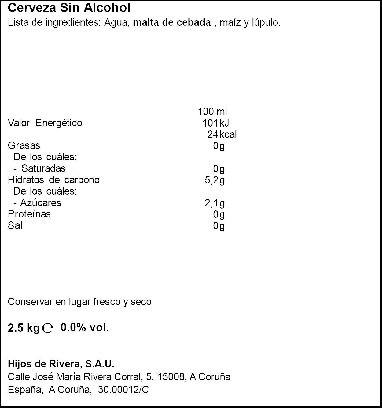 Cerveza 0.0 tostada cristal Estrell Galic p6 250ml/u