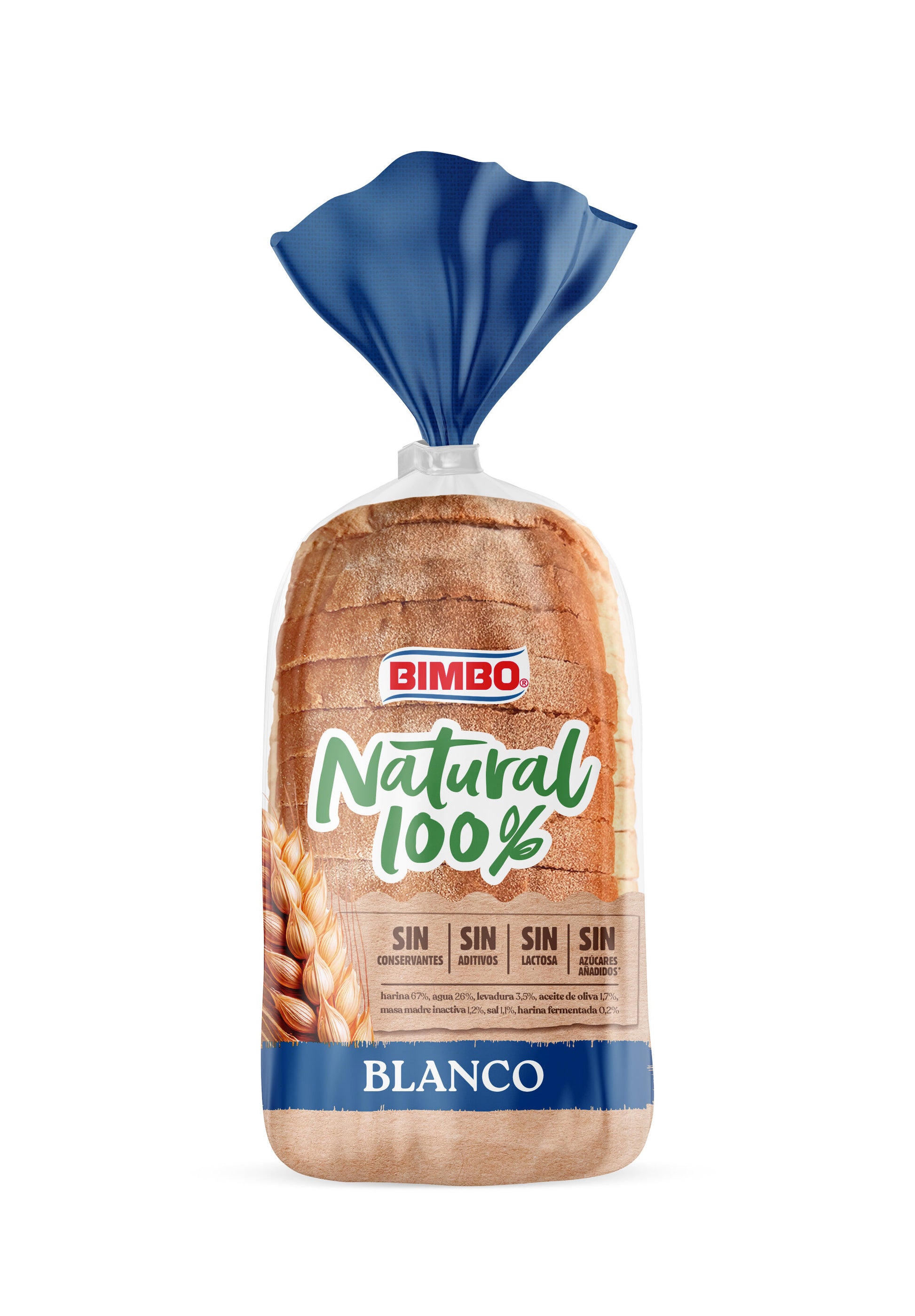Pan de molde blanco natural 100% Bimbo 460g