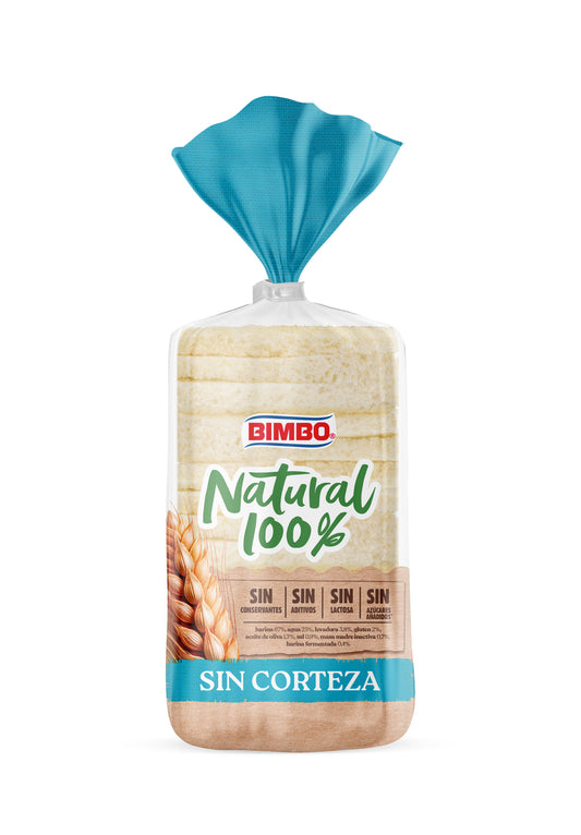 Pan de molde natural 100%  s/corteza Bimbo 450g La Despensa