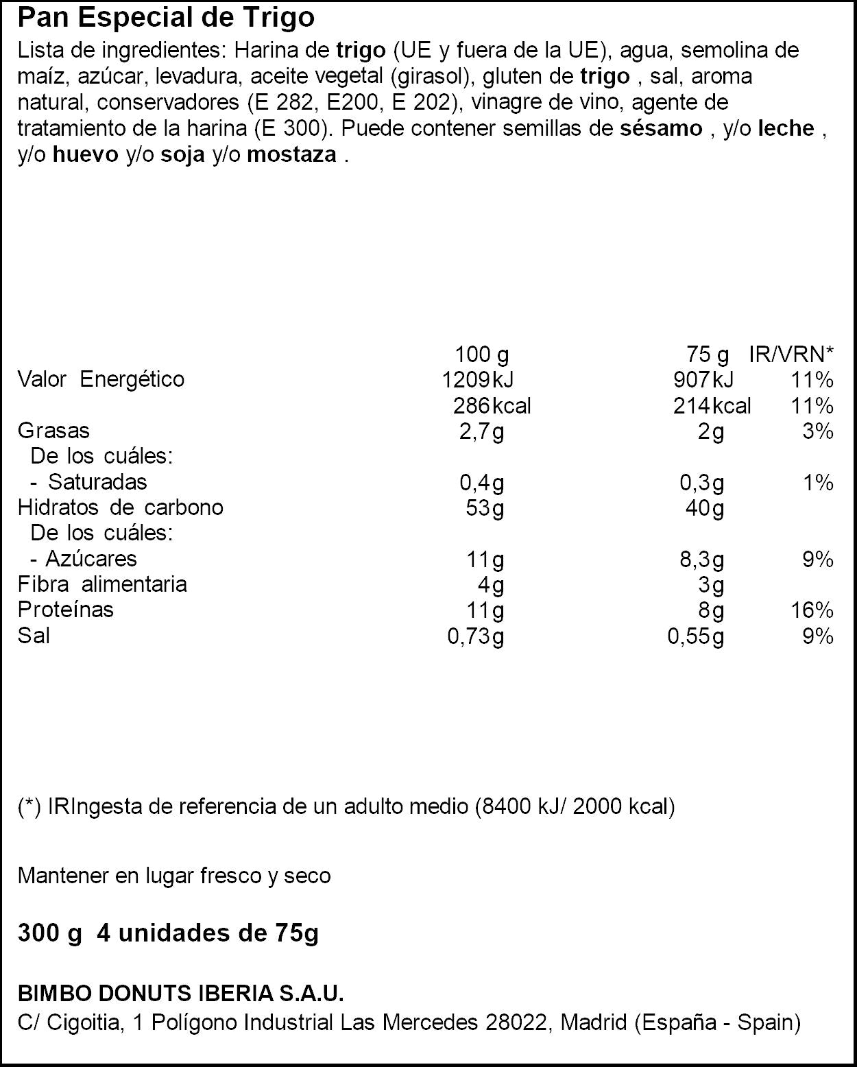 Bagels clasico Bimbo p4 75g/u