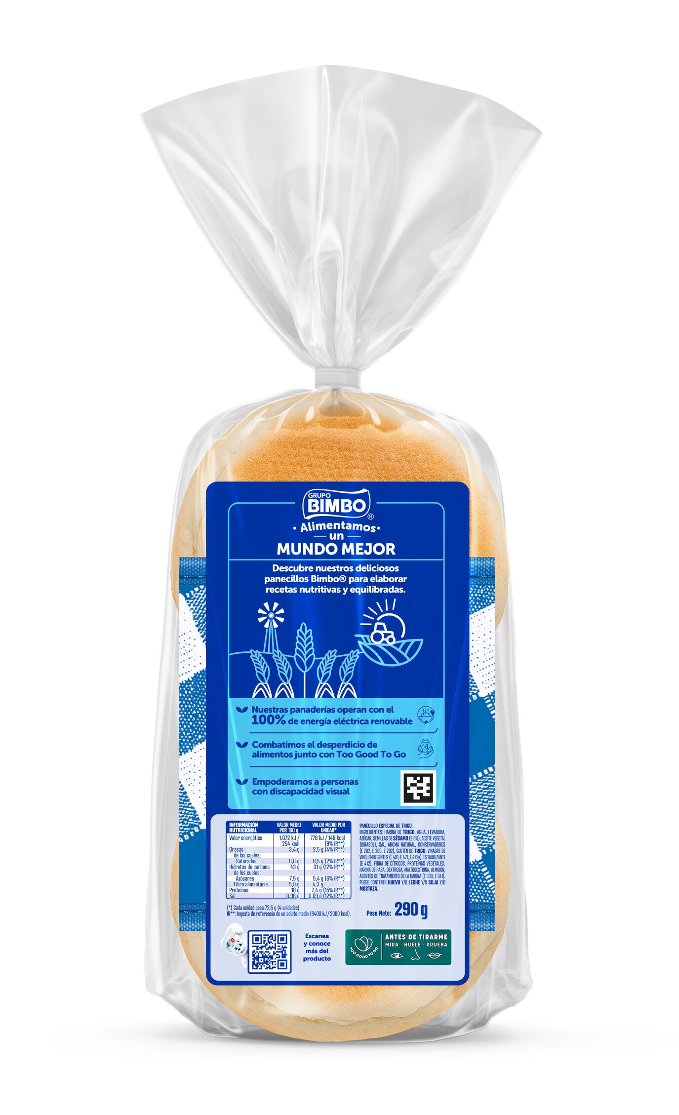 Pan de hamburguesa maxi Bimbo p4 290g