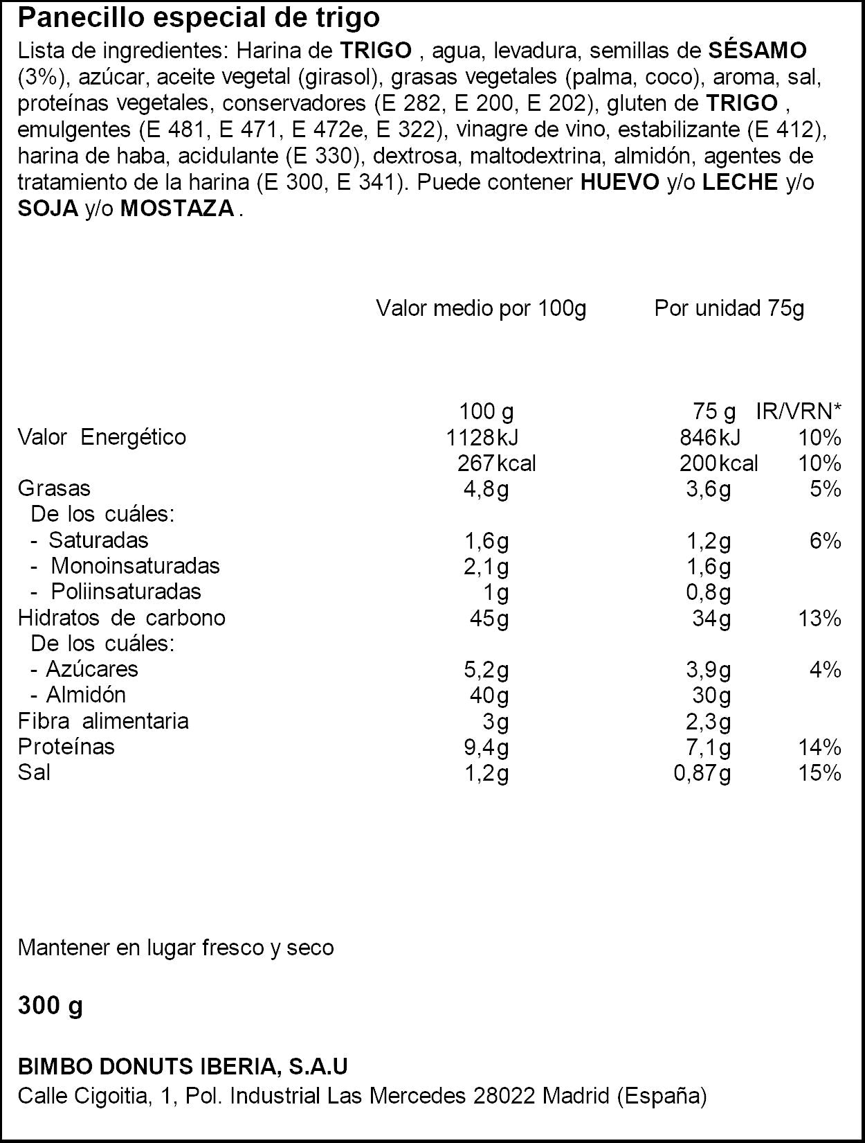 Pan de hamburguesa maxi Bimbo p4 290g
