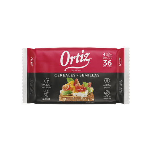 Biscottes multicereales Ortiz brasa 36 reb 320g La Despensa