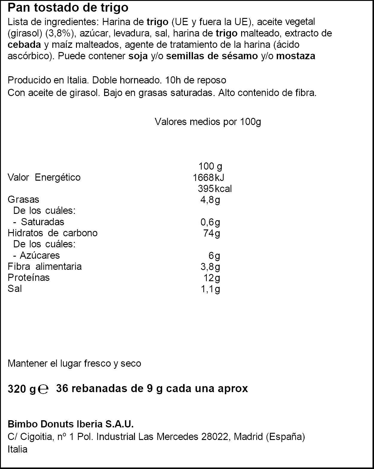 Biscote blanco tradicional Ortiz brasa 36 reb 320g