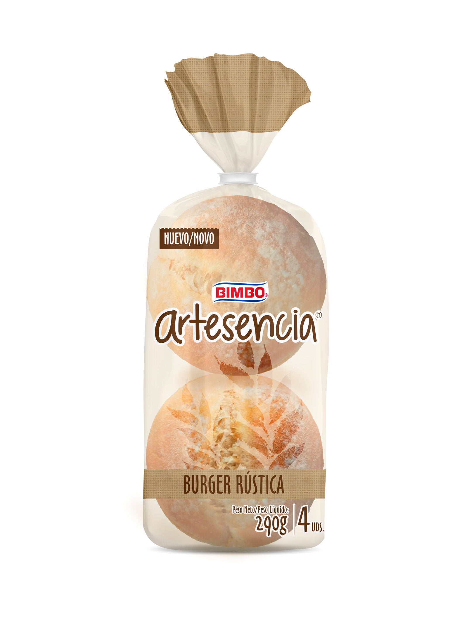 Pan de hamburguesa rustica artesencia Bimbo p4 240g