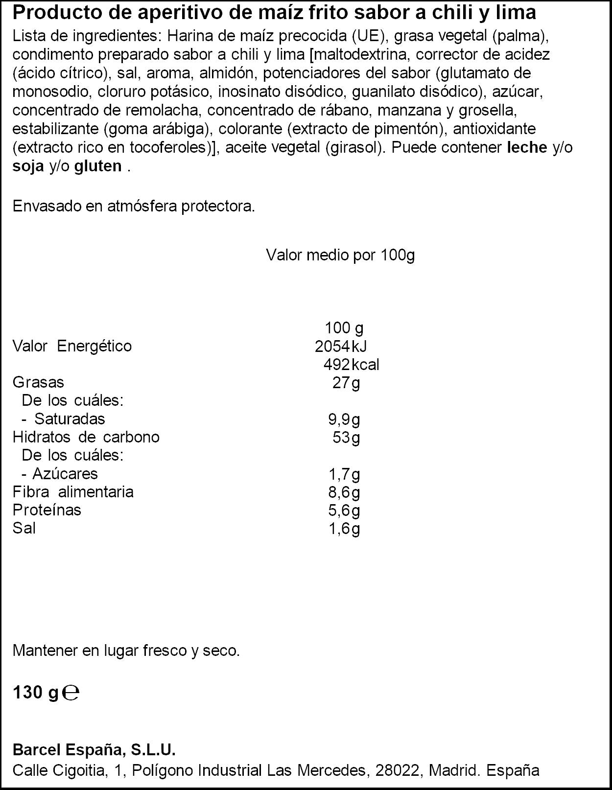Snacks fuego takis Bimbo 130g