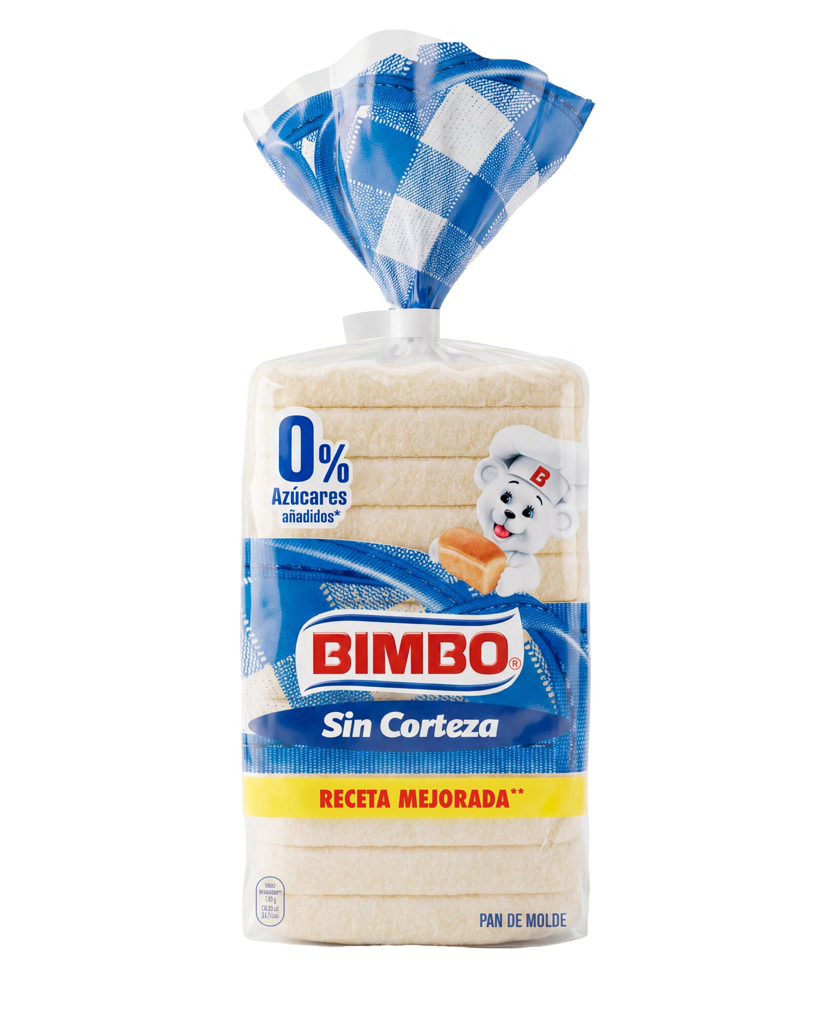 Pan de molde s/corteza Bimbo 500g